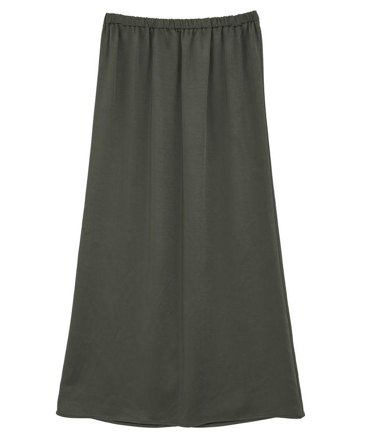 Green Parks「すっきり見えシルエットサテンナロースカート」|タイト|