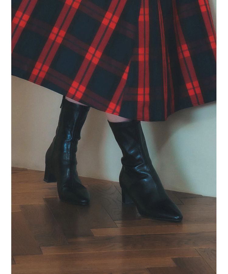 YECCA VECCA「ストレッチミドル丈ブーツ」|ショートブーツ|