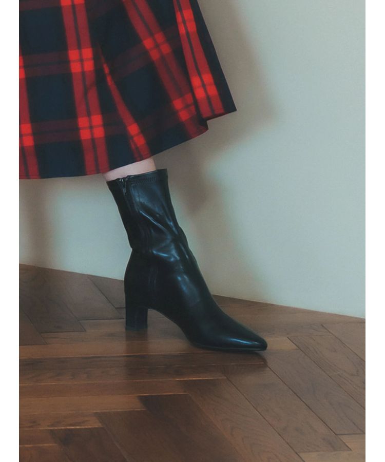 YECCA VECCA「ストレッチミドル丈ブーツ」|ショートブーツ|