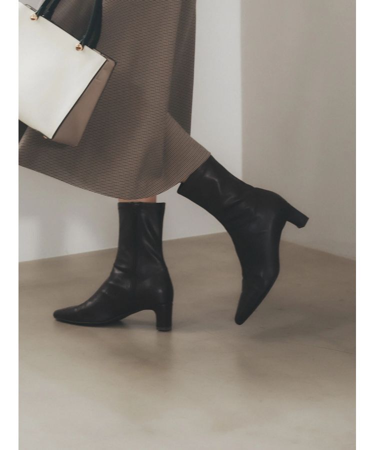 YECCA VECCA「ストレッチミドル丈ブーツ」|ショートブーツ|