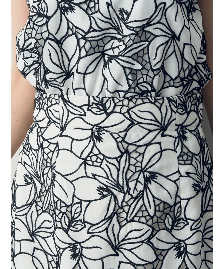 YECCA VECCA「配色レースロングナロースカート」|スカート|