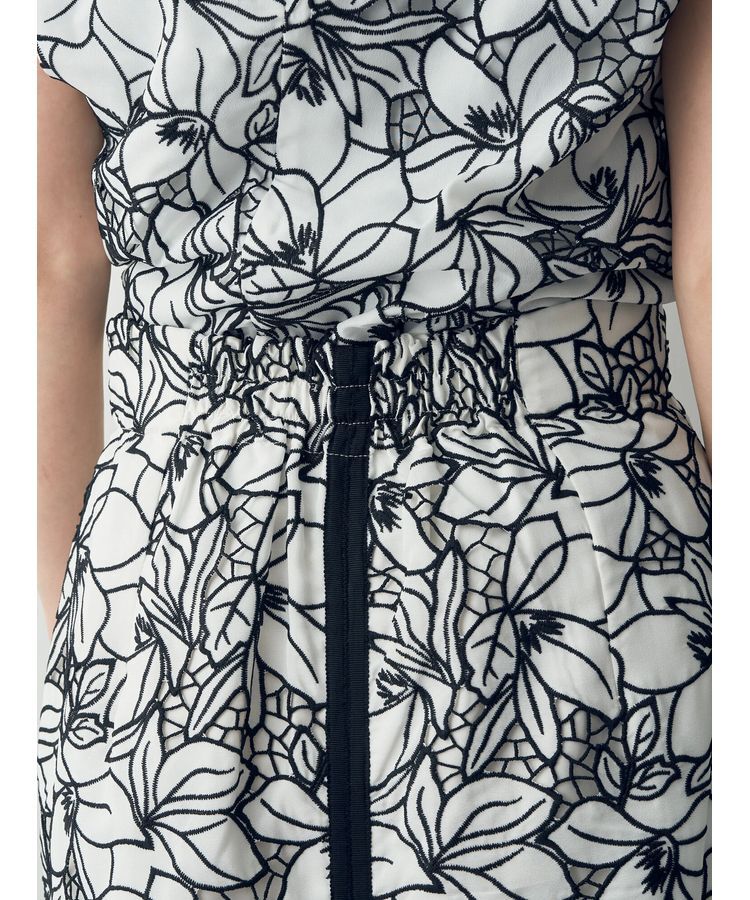 YECCA VECCA「配色レースロングナロースカート」|スカート|