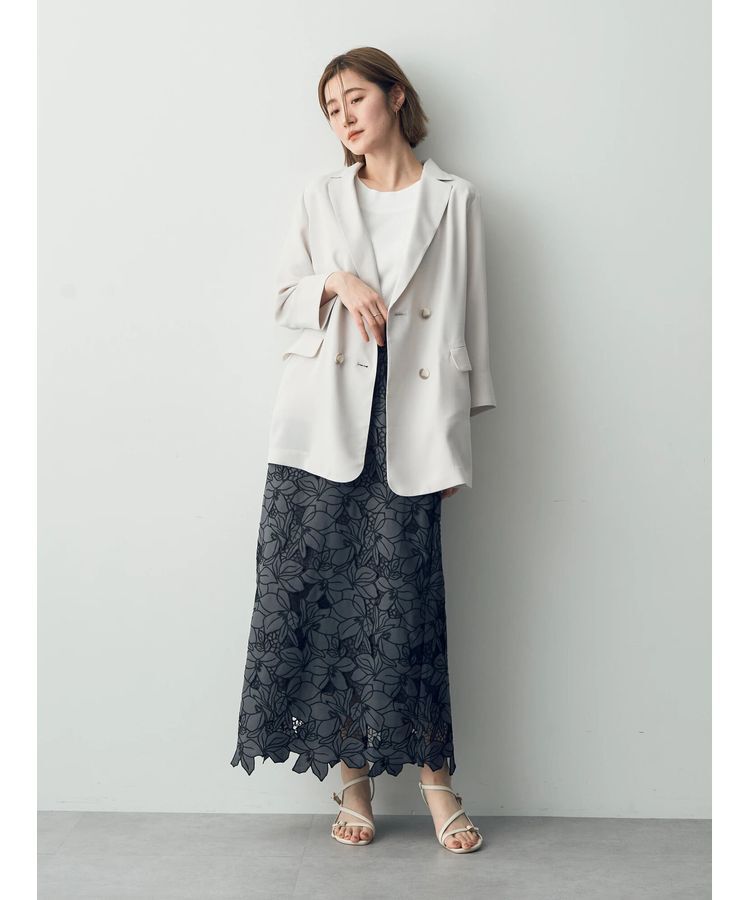 YECCA VECCA「配色レースロングナロースカート」|スカート|
