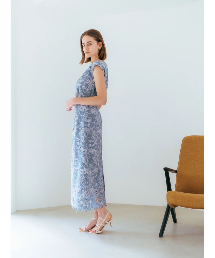 YECCA VECCA「配色レースロングナロースカート」|スカート|