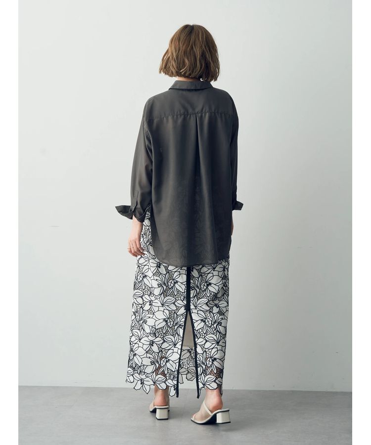 YECCA VECCA「配色レースロングナロースカート」|スカート|