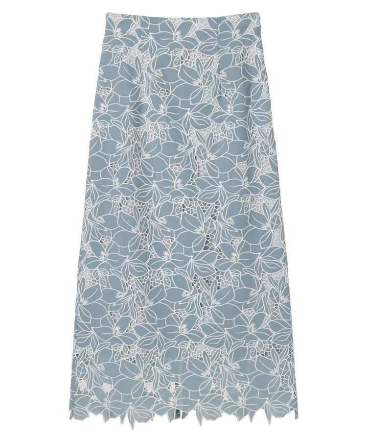 YECCA VECCA「配色レースロングナロースカート」|スカート|