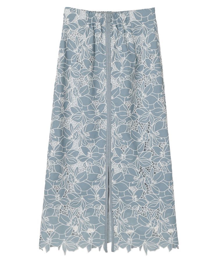 YECCA VECCA「配色レースロングナロースカート」|スカート|