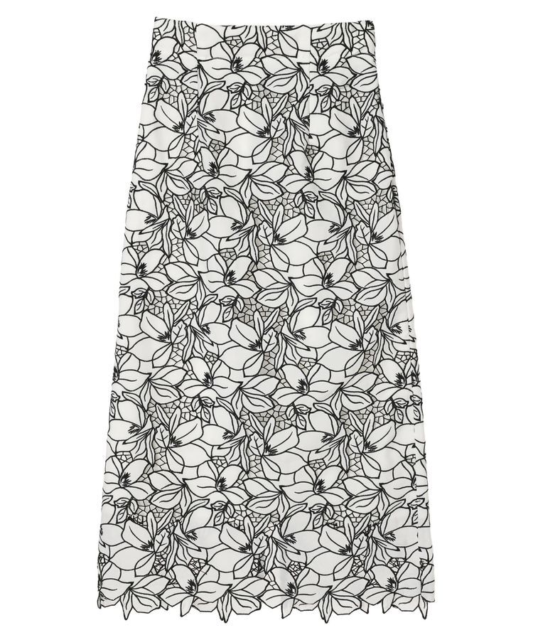 YECCA VECCA「配色レースロングナロースカート」|スカート|