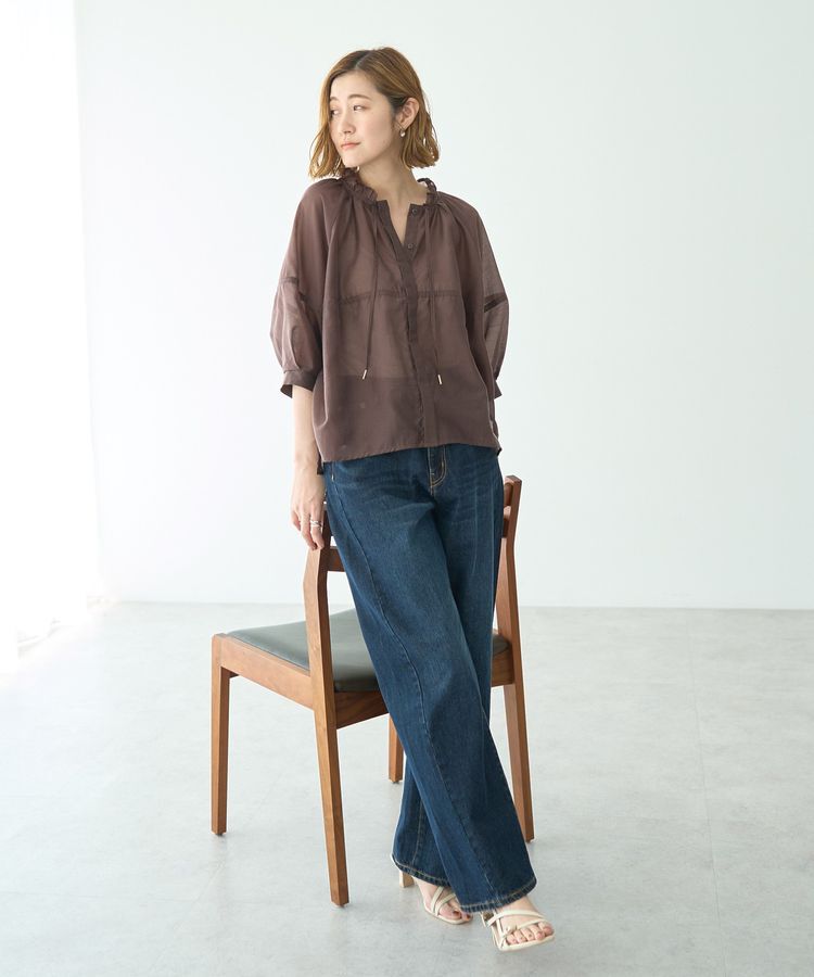 YECCA VECCA「<<追加>> バルーンスリーブシアーシャツ②」|シャツ・ブラウス|