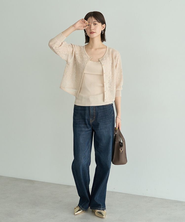 YECCA VECCA「【2点SET】インナーセットレース柄カーディガン」|カーディガン|