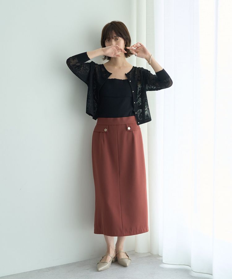 YECCA VECCA「【2点SET】インナーセットレース柄カーディガン」|カーディガン|