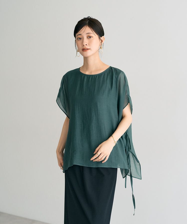 YECCA VECCA「サイドリボンシアーレイヤードプルオーバー」|Tシャツ・カットソー|