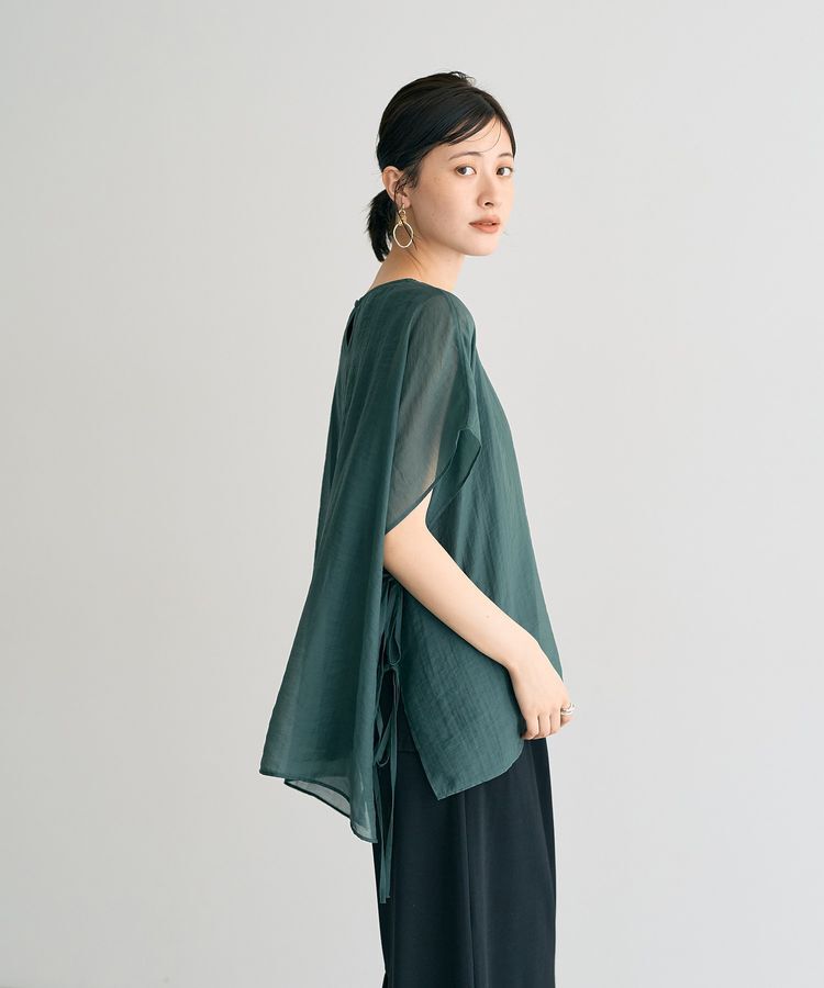 YECCA VECCA「サイドリボンシアーレイヤードプルオーバー」|Tシャツ・カットソー|