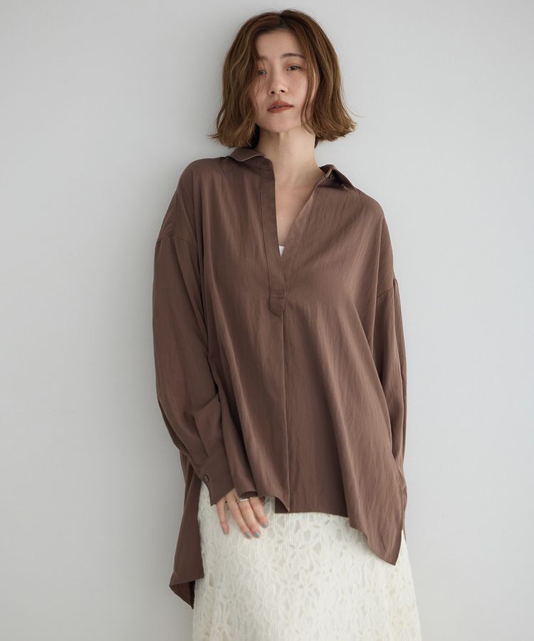 YECCA VECCA「スキッパーオーバーシャツ」|シャツ・ブラウス|