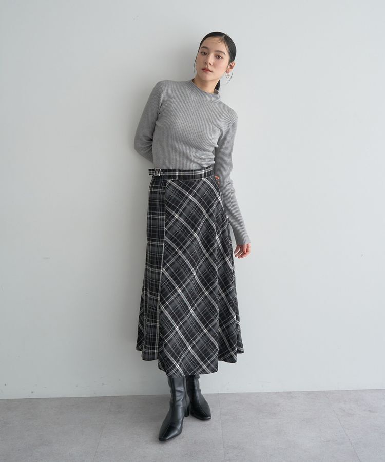 YECCA VECCA「ラメ混ハイネックリブニット」|ニット・セーター|