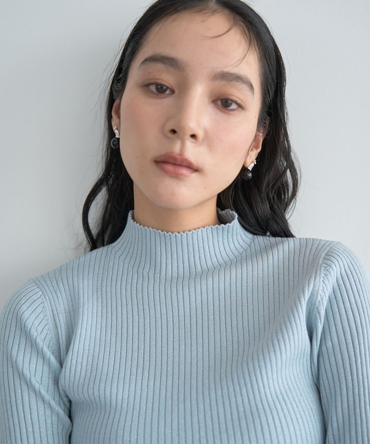 YECCA VECCA「ラメ混ハイネックリブニット」|ニット・セーター|