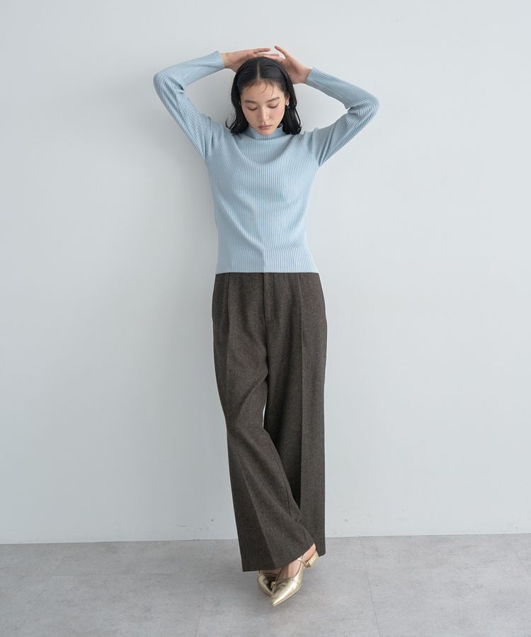 YECCA VECCA「ラメ混ハイネックリブニット」|ニット・セーター|