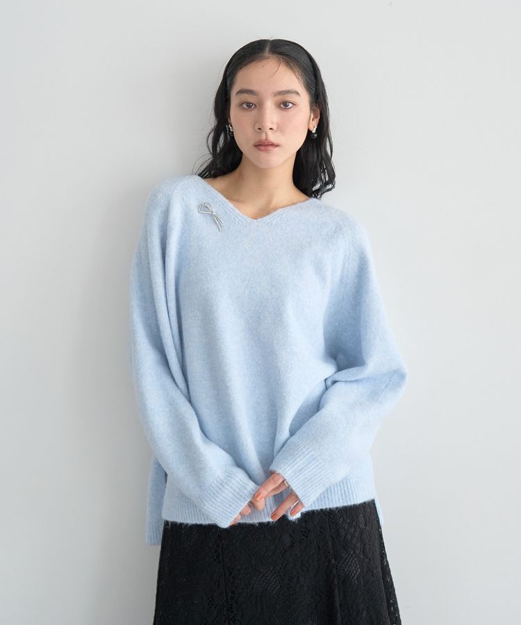 YECCA VECCA「Vネックルーズニット」|ニット・セーター|