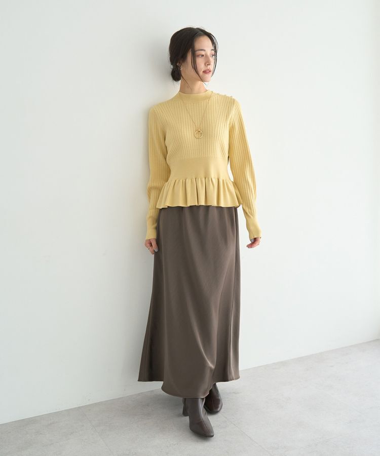 YECCA VECCA「金釦ペプラムニット」|ニット・セーター|