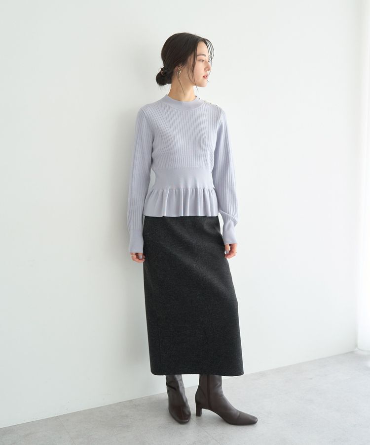 YECCA VECCA「金釦ペプラムニット」|ニット・セーター|