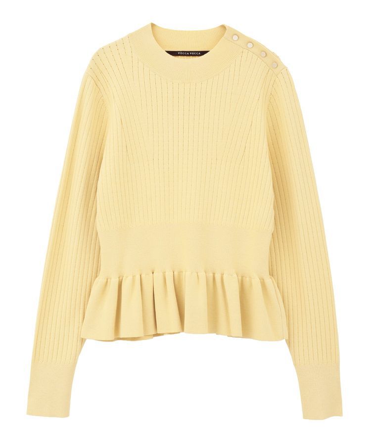 YECCA VECCA「金釦ペプラムニット」|ニット・セーター|