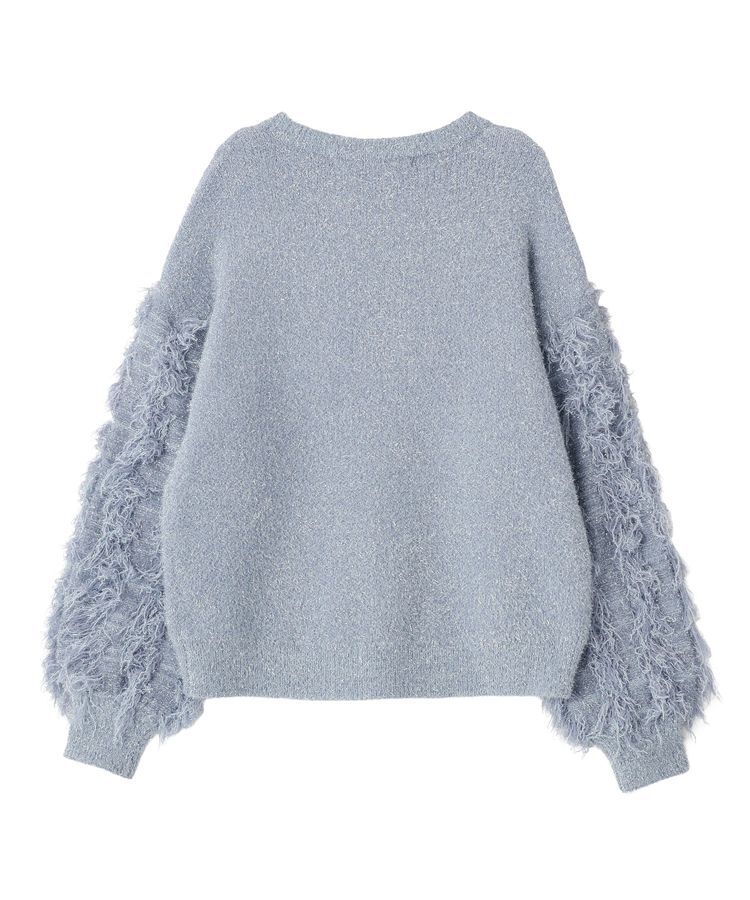 YECCA VECCA「ラメフェザー袖フリンジニット」|ニット・セーター|