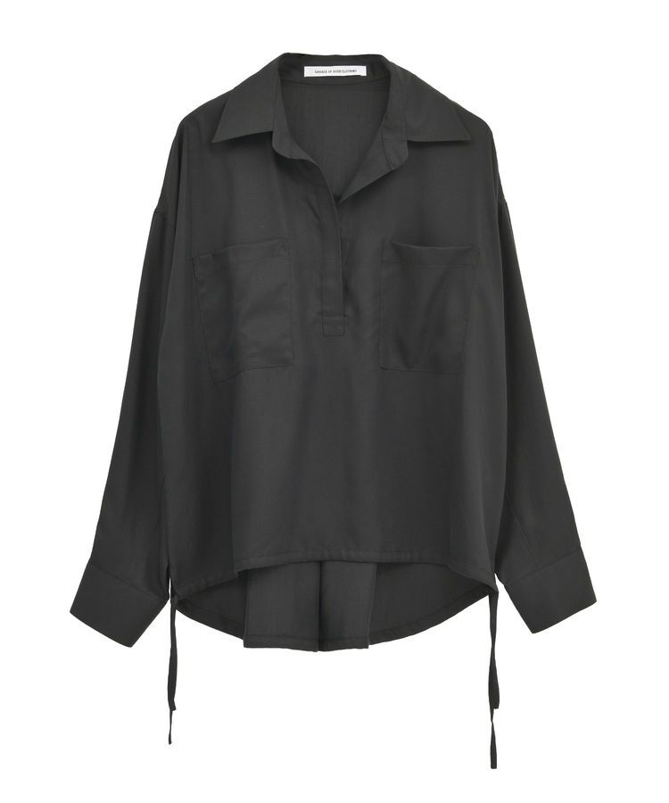 GARAGE OF GOOD CLOTHING「裾ドロストスキッパープルオーバー」|シャツ・ブラウス|Black