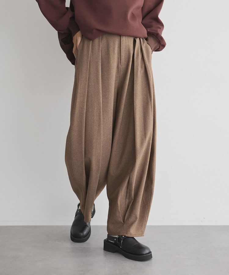 GARAGE OF GOOD CLOTHING「無地ウールライク裾タックバレルパンツ」|その他|