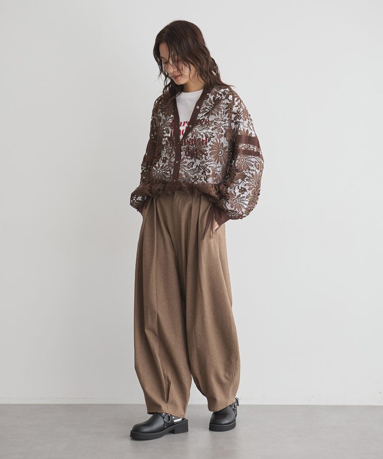 GARAGE OF GOOD CLOTHING「無地ウールライク裾タックバレルパンツ」|その他|