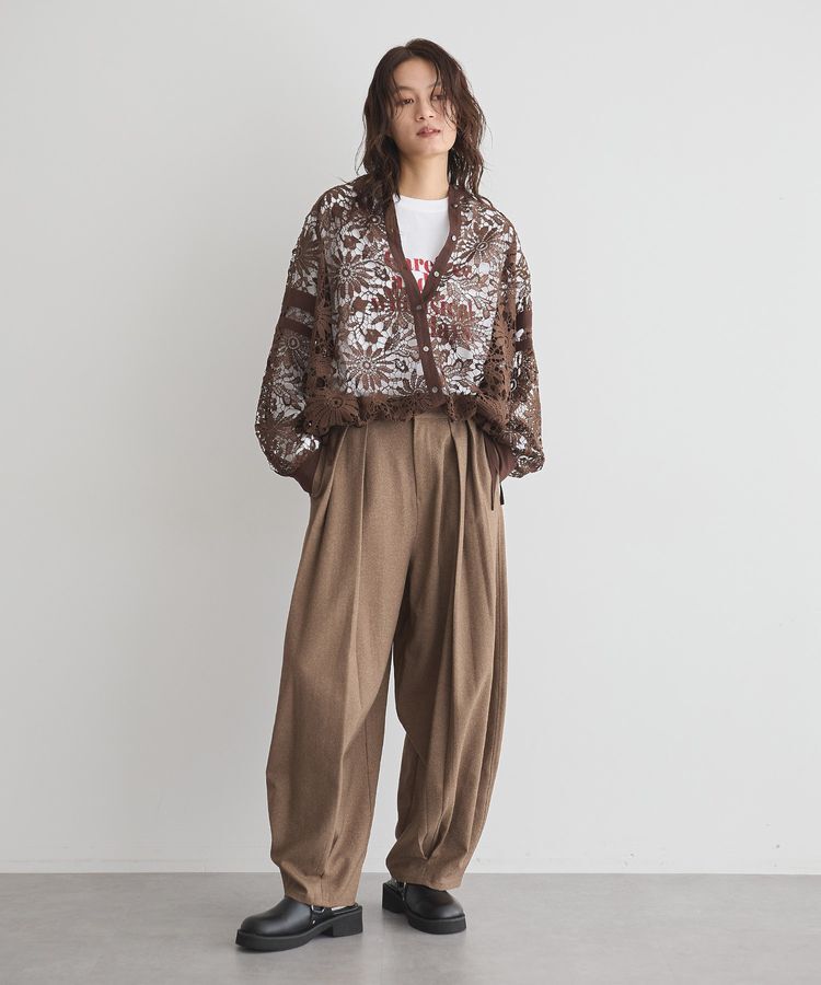 GARAGE OF GOOD CLOTHING「無地ウールライク裾タックバレルパンツ」|その他|