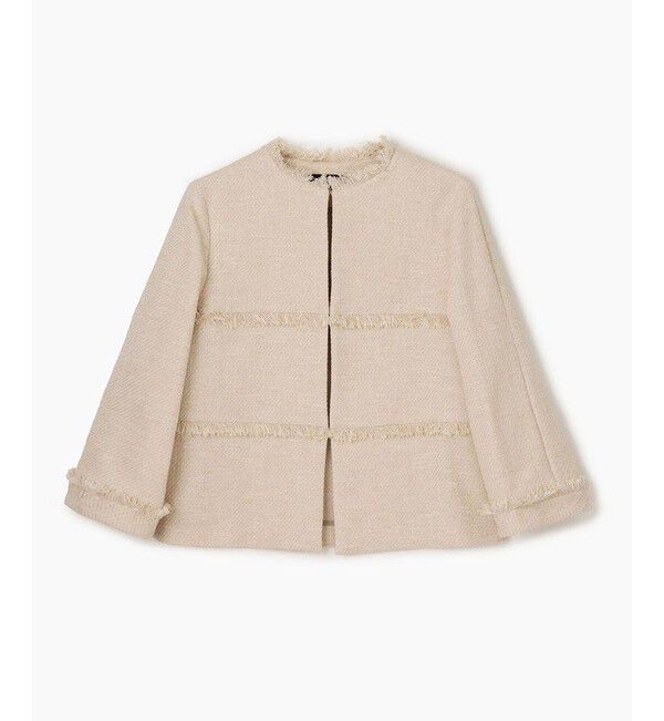 allureville「ミックスツイードティアードクルージャケット」|ノーカラージャケット|