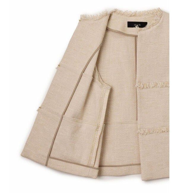 allureville「ミックスツイードティアードクルージャケット」|ノーカラージャケット|