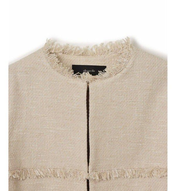 allureville「ミックスツイードティアードクルージャケット」|ノーカラージャケット|