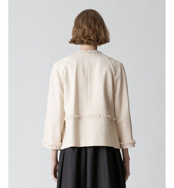 allureville「ミックスツイードティアードクルージャケット」|ノーカラージャケット|