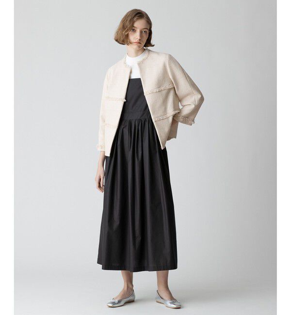 allureville「ミックスツイードティアードクルージャケット」|ノーカラージャケット|