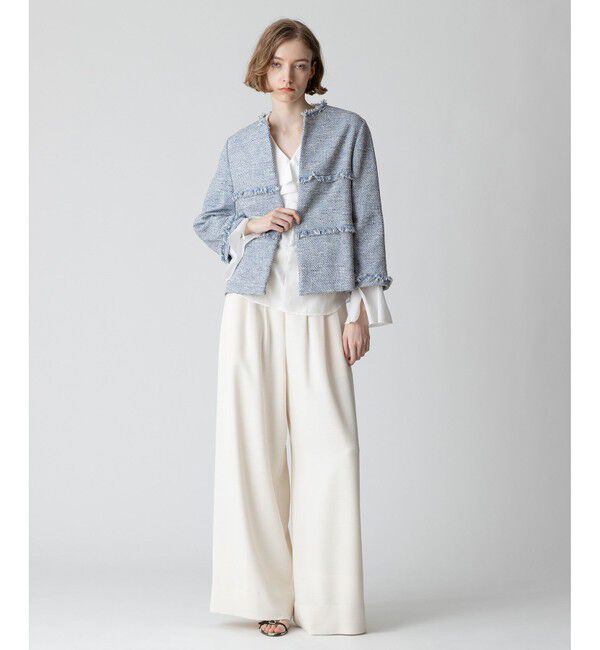 allureville「ミックスツイードティアードクルージャケット」|ノーカラージャケット|