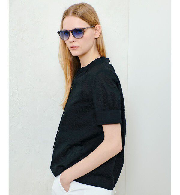 allureville「リップルスタンドカラーブラウス」|シャツ・ブラウス|