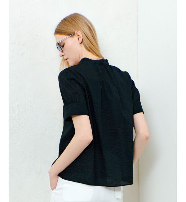 allureville「リップルスタンドカラーブラウス」|シャツ・ブラウス|