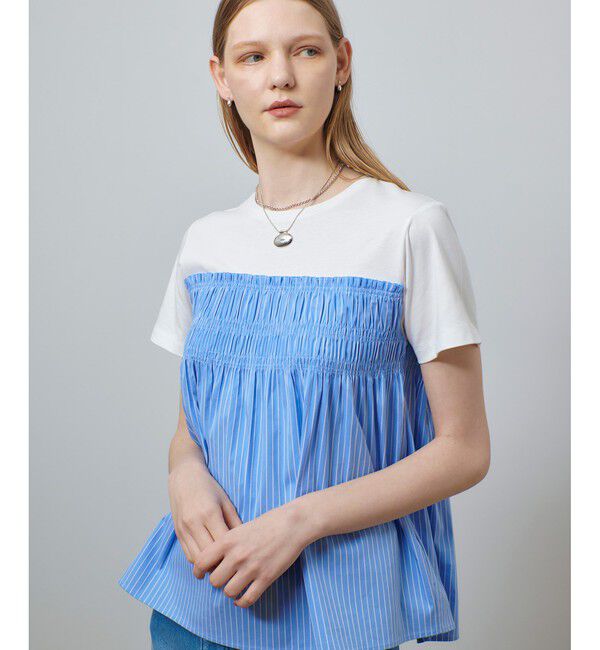 allureville「シャーリングビスチェコンビTシャツ」|Tシャツ・カットソー|