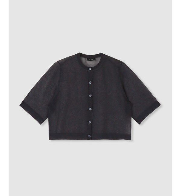 allureville「ハーフスリーブシアークルーカーディガン」|カーディガン|チャコールグレー