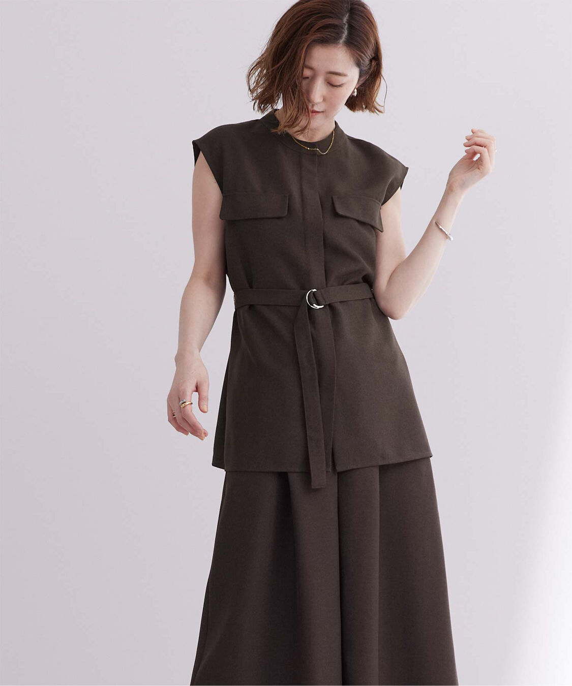 ur's「リネンライクノースリーブトップス」|シャツ・ブラウス|