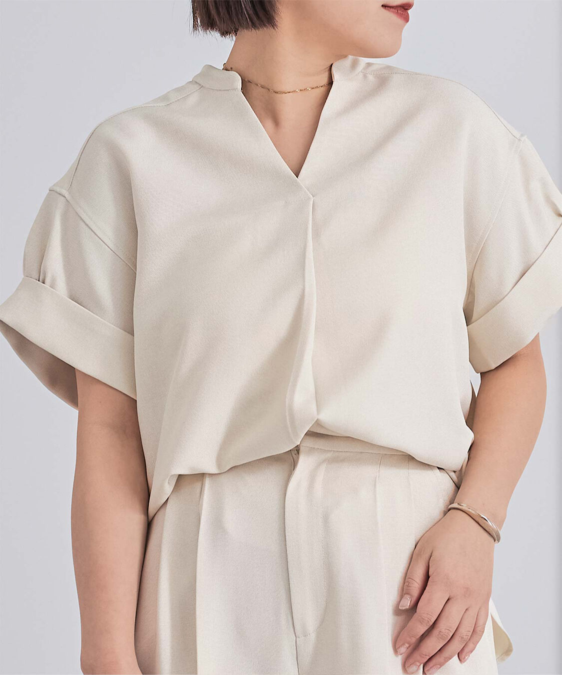 ur's「リネンライクワイドスリーブスキッパーシャツ」|シャツ・ブラウス|アイボリー