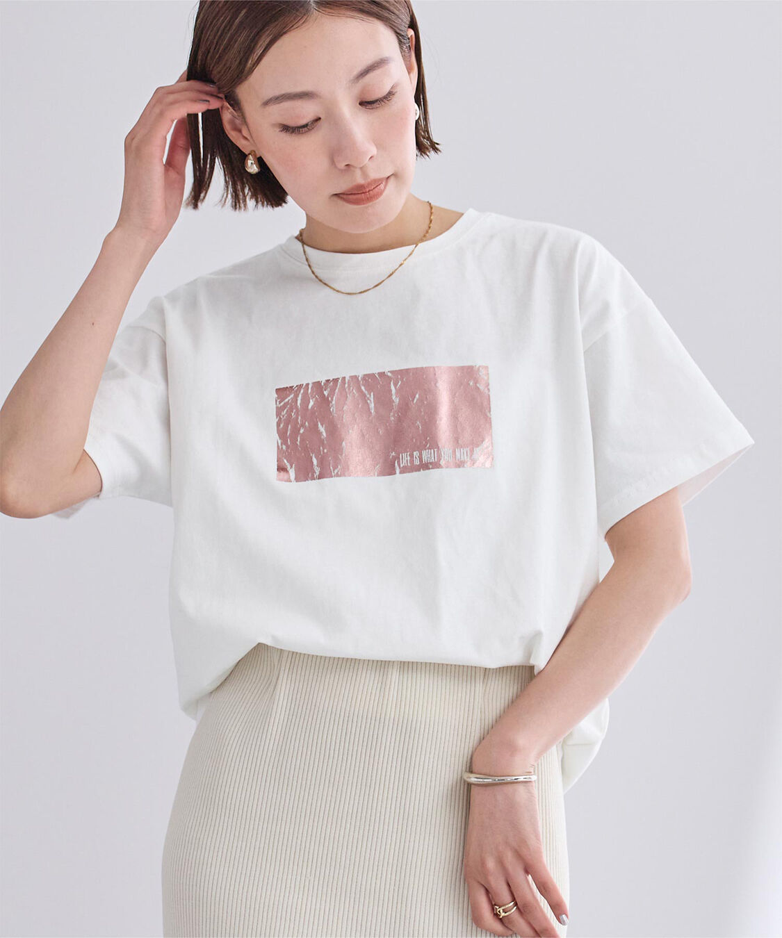 ur's「箔プリントTシャツ」|Tシャツ・カットソー|