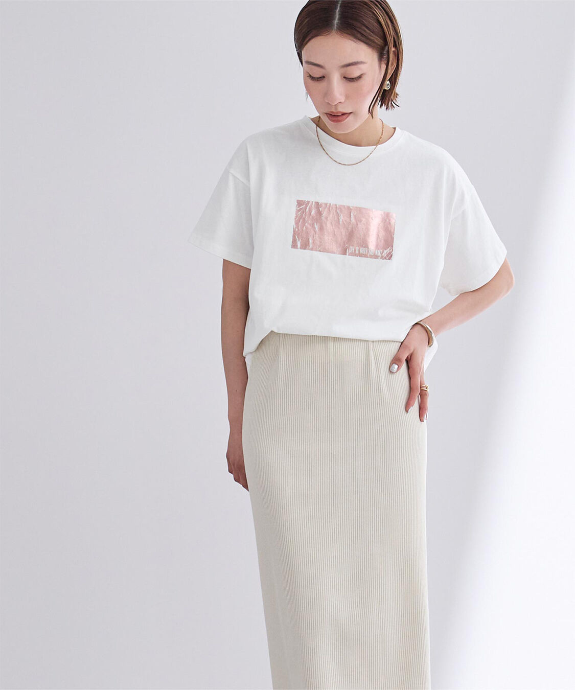 ur's「箔プリントTシャツ」|Tシャツ・カットソー|