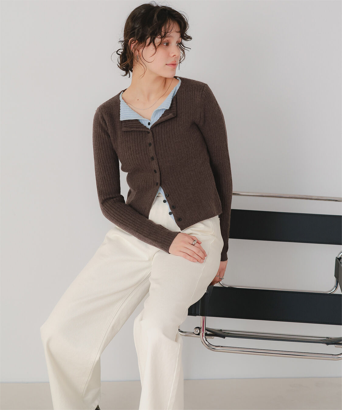 titivate「レイヤード風リブニットトップス」|ニット・セーター|