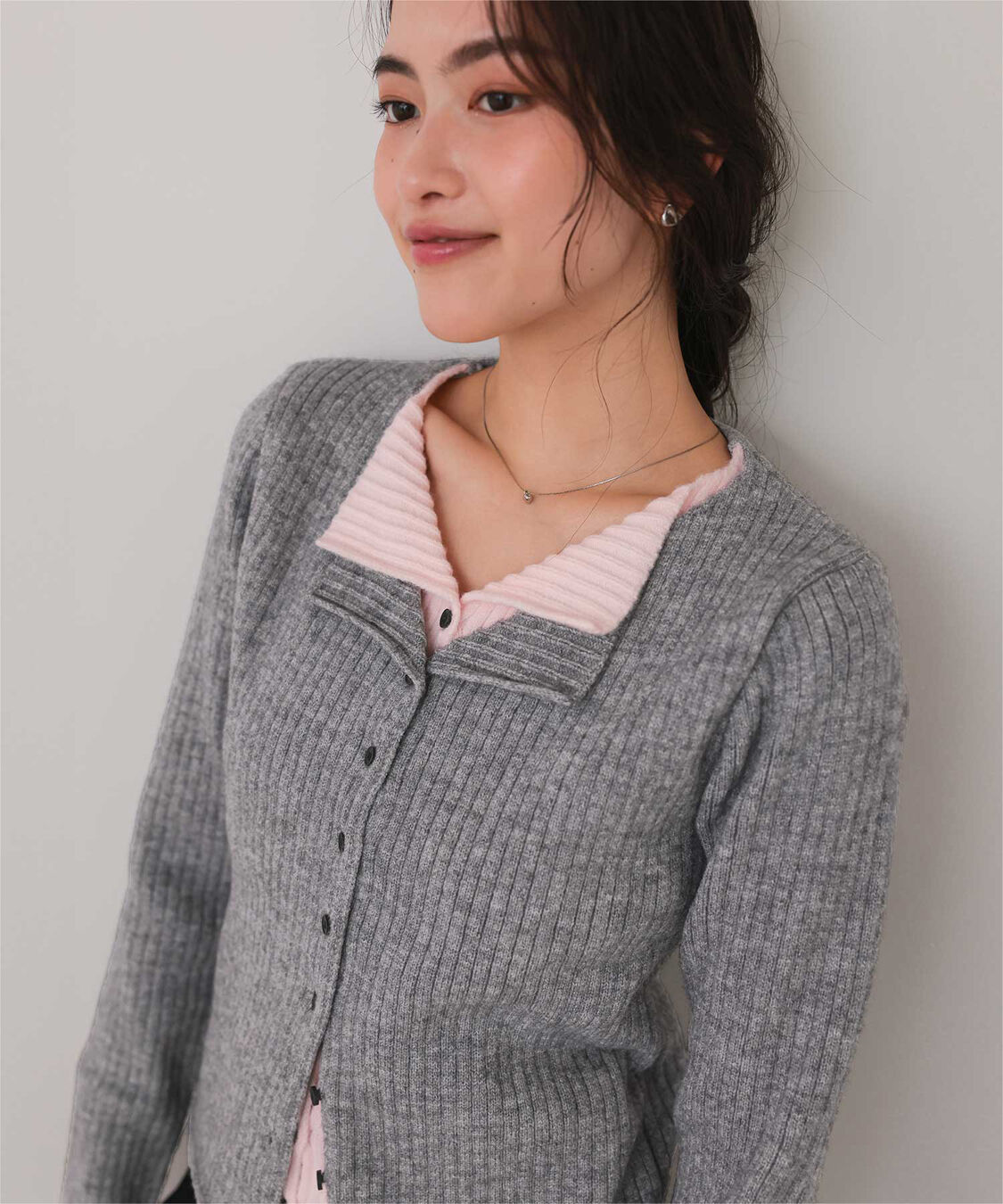 titivate「レイヤード風リブニットトップス」|ニット・セーター|