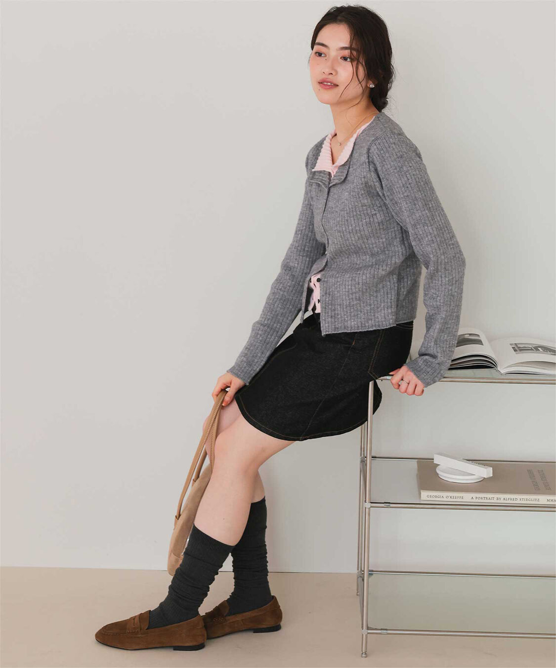 titivate「レイヤード風リブニットトップス」|ニット・セーター|