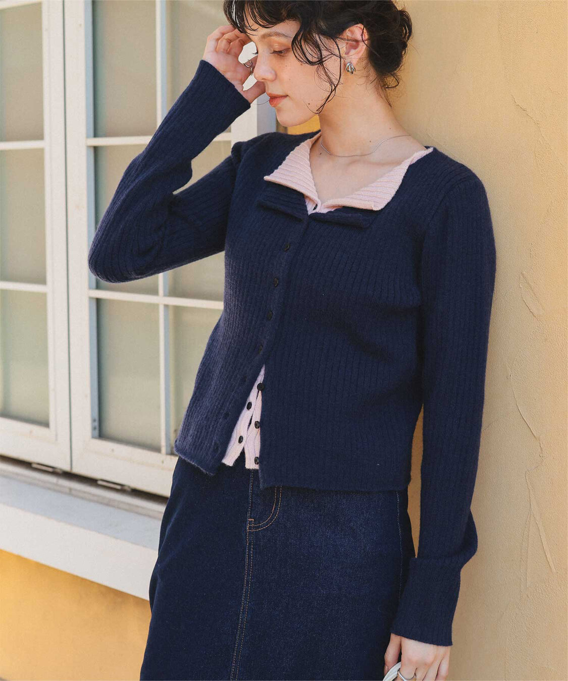 titivate「レイヤード風リブニットトップス」|ニット・セーター|