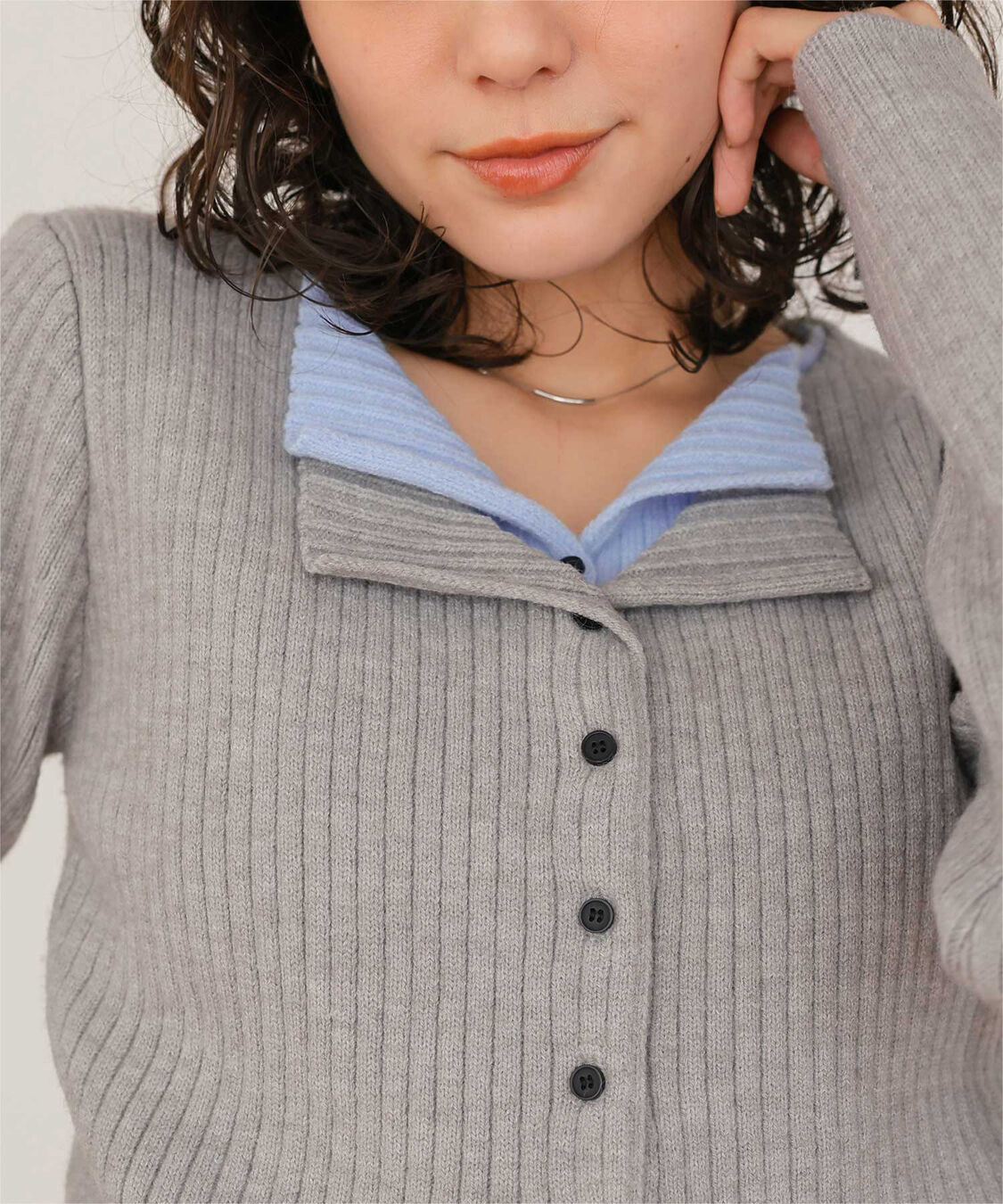 titivate「レイヤード風リブニットトップス」|ニット・セーター|