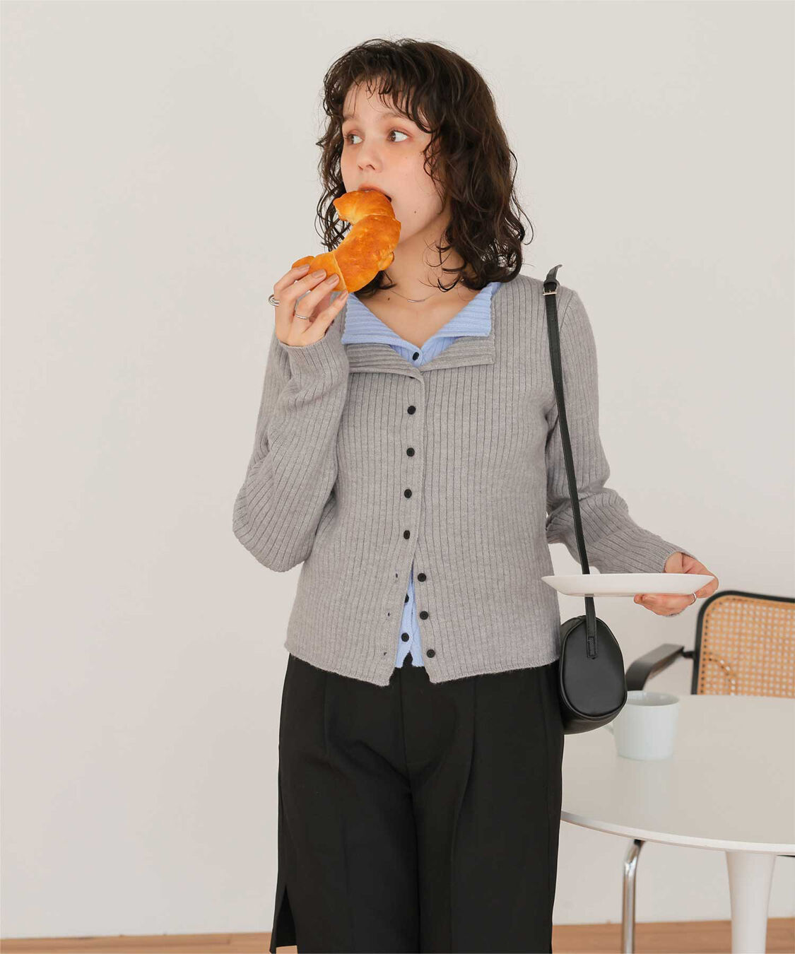 titivate「レイヤード風リブニットトップス」|ニット・セーター|